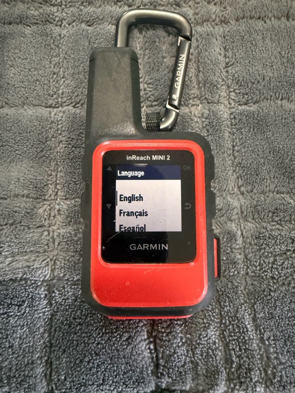 Garmin inReach MINI 2 Red and Black Satellite Communicator with Carabiner